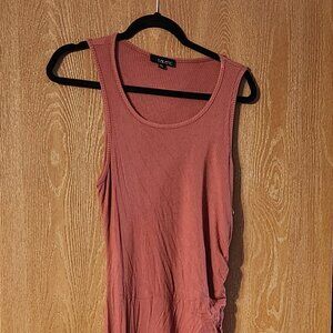 Mauve Ribbed Sinched side Dress